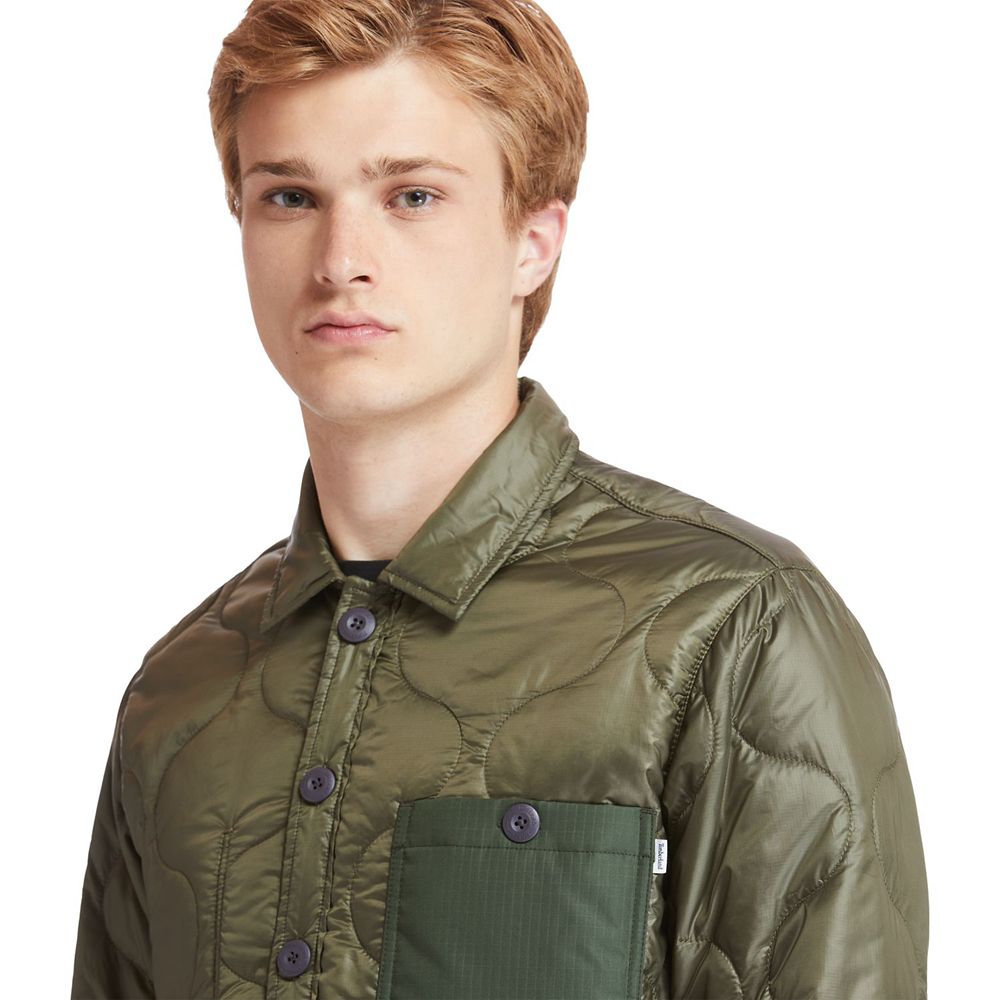 Chaquetas Timberland Hombre Heritage Long-Sleeve Onion-Quilted Shirt Verde Oliva - Chile GBK-586431